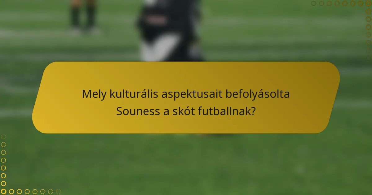 Mely kulturális aspektusait befolyásolta Souness a skót futballnak?