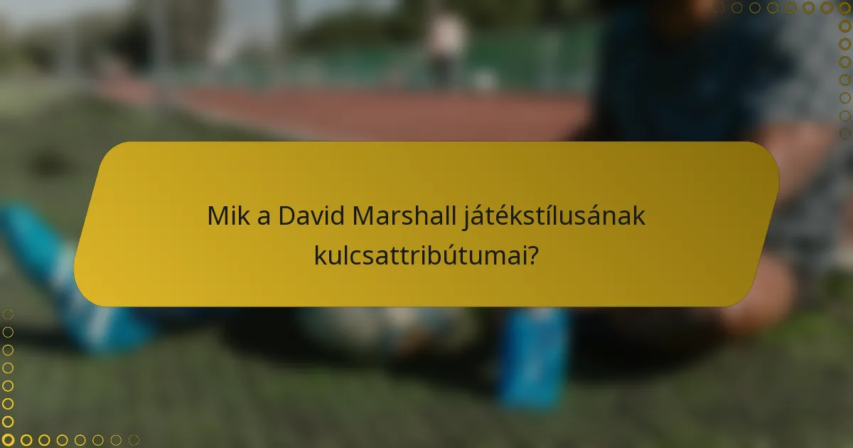 Mik a David Marshall játékstílusának kulcsattribútumai?