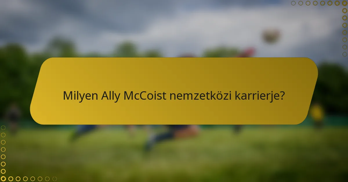 Milyen Ally McCoist nemzetközi karrierje?